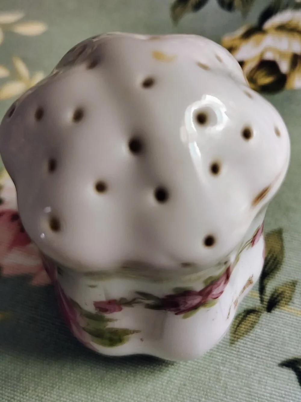 Vintage Floral Porcelain Salt Shaker